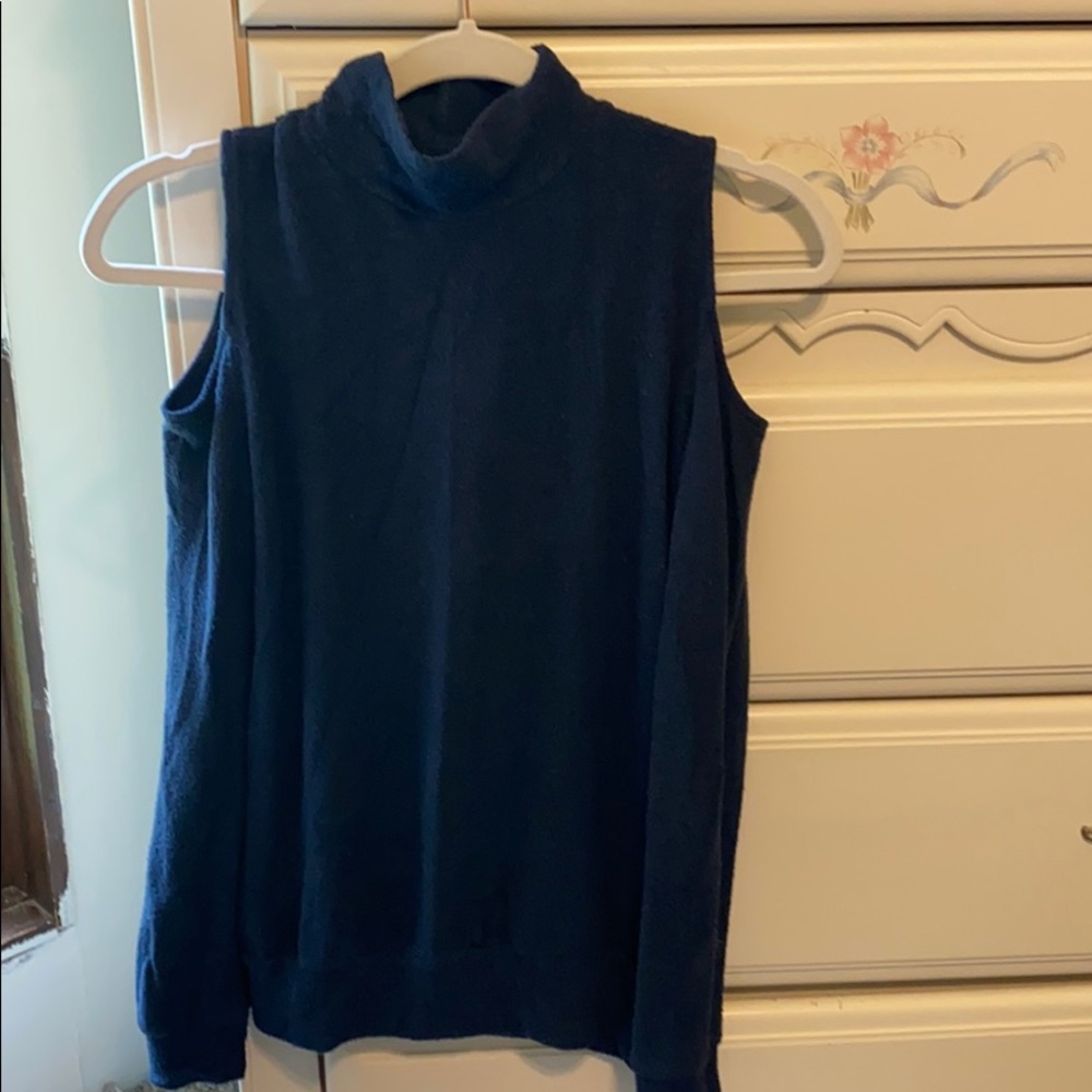 Long sleeve cold shoulder sweater